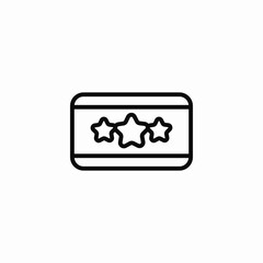 three star card icon sign vector