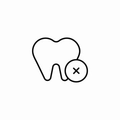 tooth cancel icon sign vector