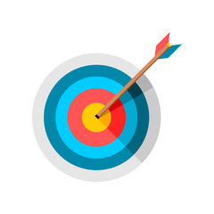 Circle target shooting bow arrow icon flat vector design
