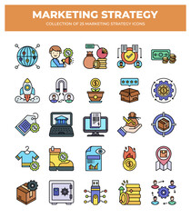 Collection of 25 Marketing Strategy Icons: Boost Your Business Growth