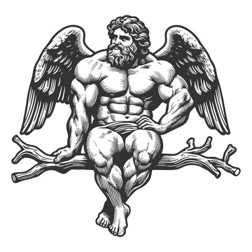 Winged Man Vector