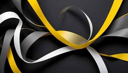 Abstract composition featuring flowing ribbons in a modern design.