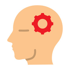 Abstract Thinking Vector Flat Icon Design