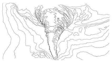 Massive Tornado Outline with Swirling Clouds Sketch