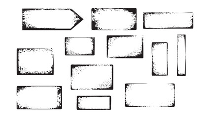 Bold Grunge Texture Frame and Label Set