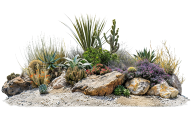 Xeriscape Garden Design on the Transparent Background