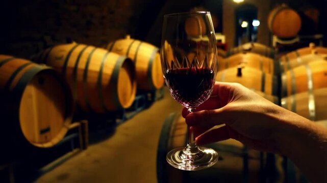 Wine Tasting in a Rustic Cellar: A Moment of Indulgence