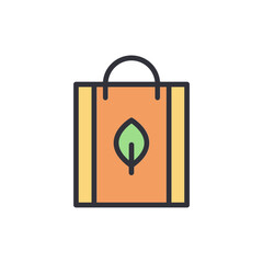 Eco Friendly Shopping Bag With Leaf Symbol For Sustainable Living