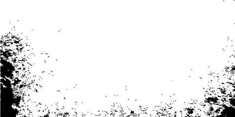 Black grunge ink splashes create a dirty texture frame, a liquid paint splat design perfect for an artistic watercolor illustration