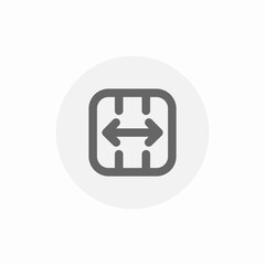 expand horizontal icon sign vector