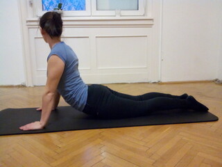Cobra pose physiotherapy stretch for abdominal muscles