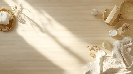 Spa Day Bamboo Wood Background Mockup
