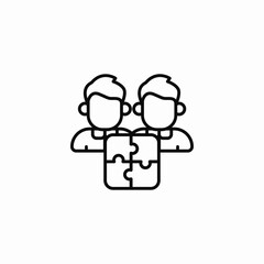 team puzzle icon sign vector