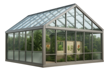 A public conservatory with educational displays, designed for a city park to engage visitors with plant life in winter.