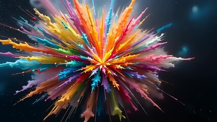 colorful fireworks on black background - Powered by Adobe