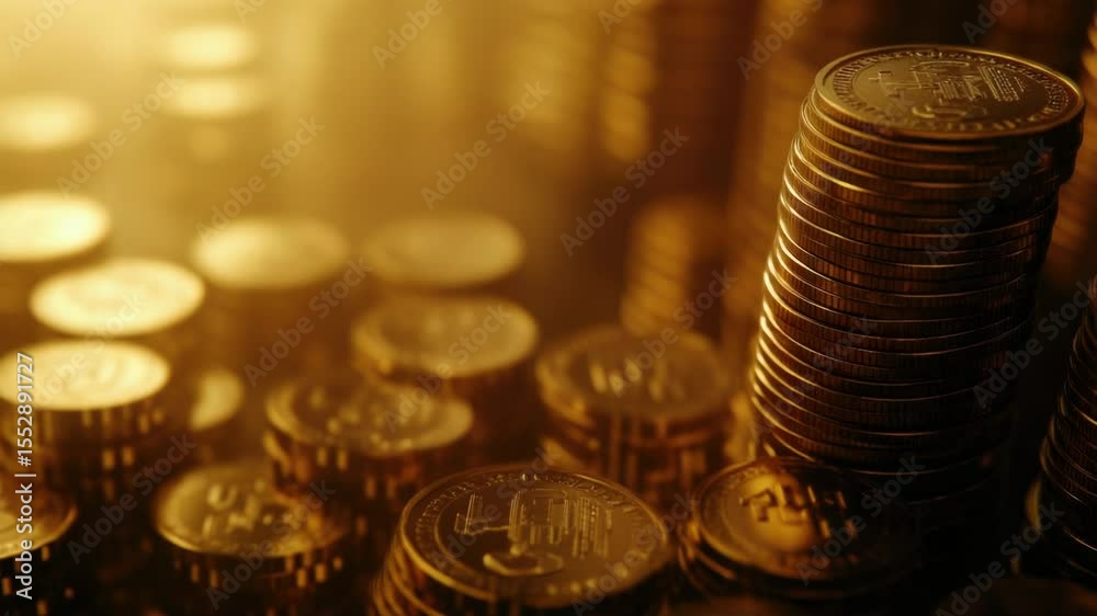 Poster a pile of coins stacked on top of each other
