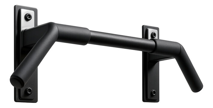 A wall-mounted pull-up bar designed for a sturdy installation in a home gym or basement.