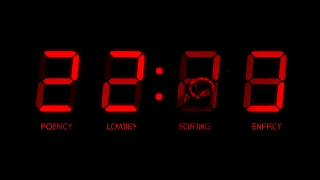 Digital display showing time and status indicators
