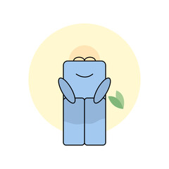 Flat Vector of Person Meditating for Mental Health and Calmness vector illustration.