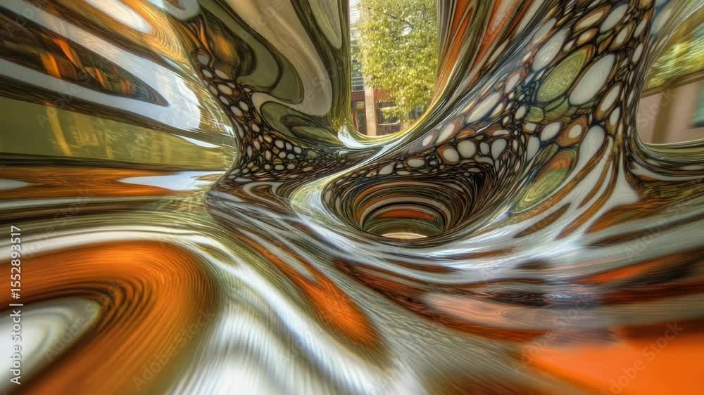 Aufkleber A spiral shaped object with a blurry background, suitable for use in abstract designs and illustrations
