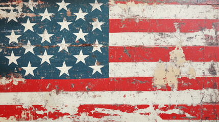 American flag background with white stars and red stripes. American Flag