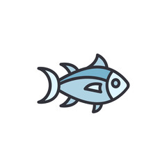 Stylized Fish Illustration With Blue Hues On Transparent Background