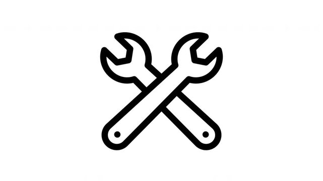 wrench minimalist stroke animation