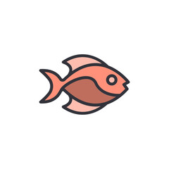 Stylized Aquatic Creature Swimming Gracefully With Outlined Design