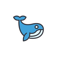 Fototapeta premium Cartoon Blue Whale Floating Illustration With A Transparent Element