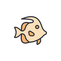 Stylized Illustration Of An Isolated Butterflyfish On Transparent Background
