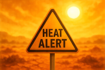 Heat Alert Sign: Urgent Warning of Extreme Temperatures