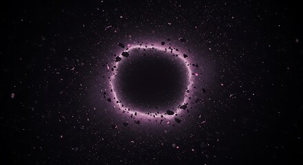 Fototapeta premium Abstract Purple Energy Circles Radiating Outward in a Starry Sky variation 2
