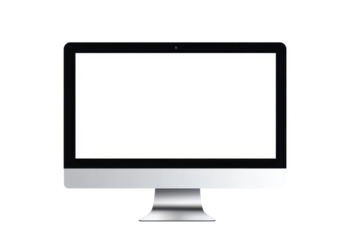 Modern desktop computer monitor display with a blank screen highlighting minimalist design and sleek aesthetics for contemporary workspaces