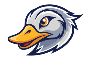 Black outline shows a detailed duck head profile looking peacefully to the left