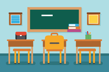 Fototapeta premium Classroom Learning Environment Back to School Essentials and Setup