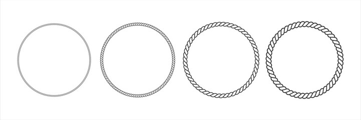 Set of circle woven frame. Outline illustration of knot borders. Vector © Tatiana