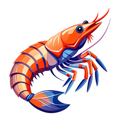 Cartoon vector illustration of sea animals with fish, shrimp, crab, and lobster
