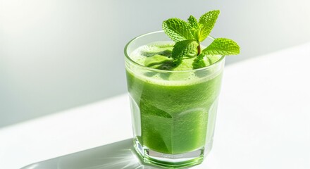 green natural drink with mint