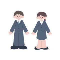 スーツ姿の男女