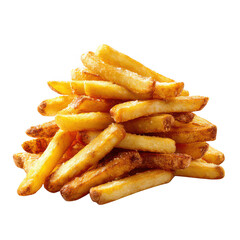 Golden Fried Potatoes Stack isolated on a transparent background