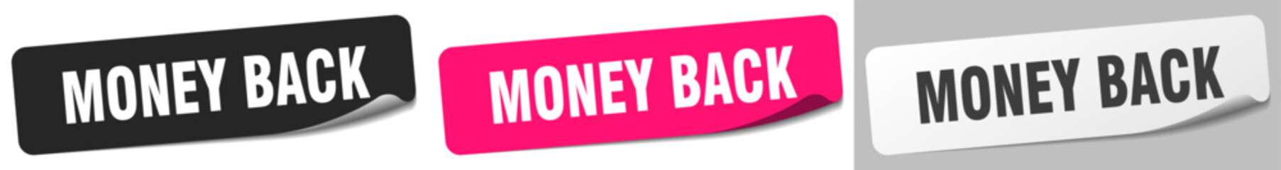 money back sticker. money back sticker set on white background