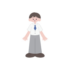 夏の制服を着た男子学生
