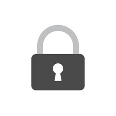 Simple Gray and Black Padlock Icon