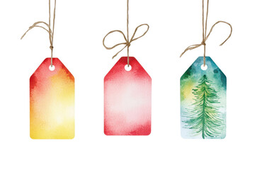 Elevate your Christmas advent calendar with personalized tags showcasing vibrant colors and a festive design featuring a green pine tree