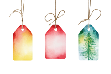 Elevate your Christmas advent calendar with personalized tags showcasing vibrant colors and a festive design featuring a green pine tree