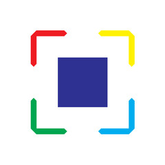 blue and white arrow