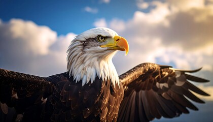 Obraz premium Majestic Bald Eagle Soaring.