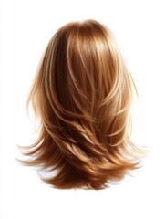 Naklejka premium A stunning close-up of flowing, silky brown hair showcasing movement and shine. Perfect for beauty or hair care promotions. This image captures the essence of healthy hair. AI