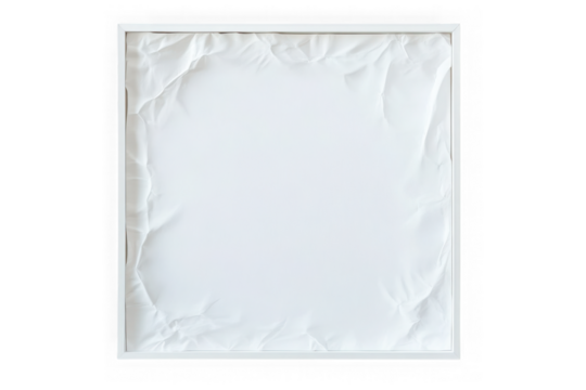 White framed texture background design element, abstract canvas, artistic backdrop, modern art, minimalist style isolated on transparent background