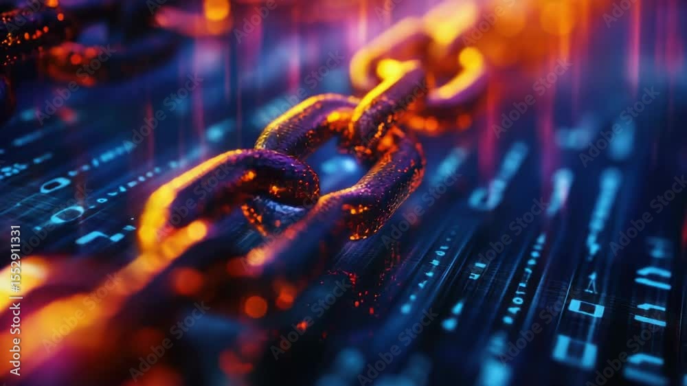 Aufkleber Close-up shot of a chain on a computer keyboard
